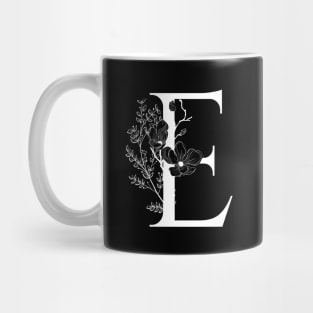 Letter E Monogram - Floral Initial Mug